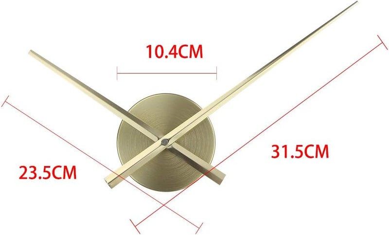 Timelike 3D Clock Hands, DIY Large Clock Hands Needles Wall Clocks 3D Home Art Decor Quartz Clock Mechanism Accessories (Gold) - Image 3