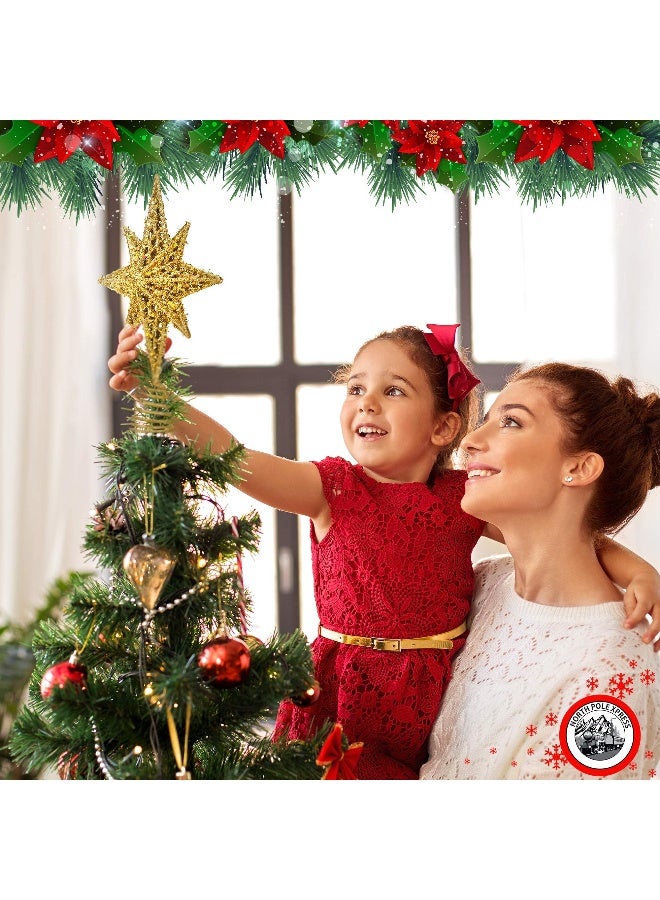 NorthPoleXpress 8 Inch Bethlehem Glitter Gold Star Christmas Tree Topper | Tree Toppers | Christmas Star Tree Topper | Rustic Tree Toppers Christmas Decorations | Christmas Tree Topper for 3-6 ft Trees - Image 5