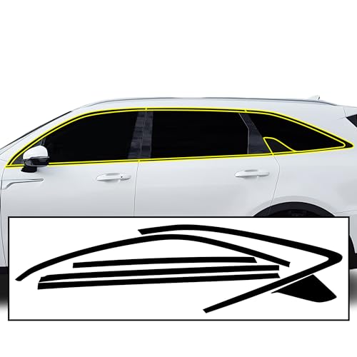 BOGAR TECH DESIGNS for Kia Sorento 20212026 Side Window Chrome Delete Precut Vinyl Trim Overlay Gloss Black Blackout Appearance - Image 1