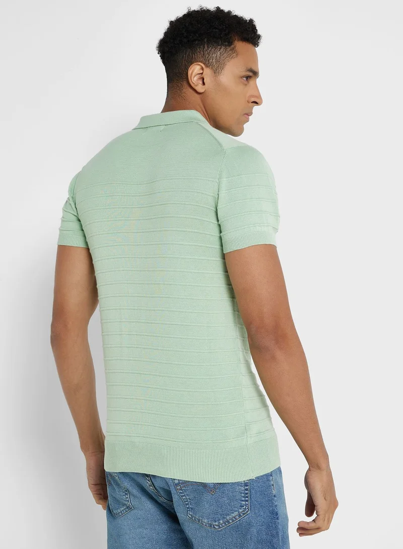 Robert Wood Knit Polo Shirt