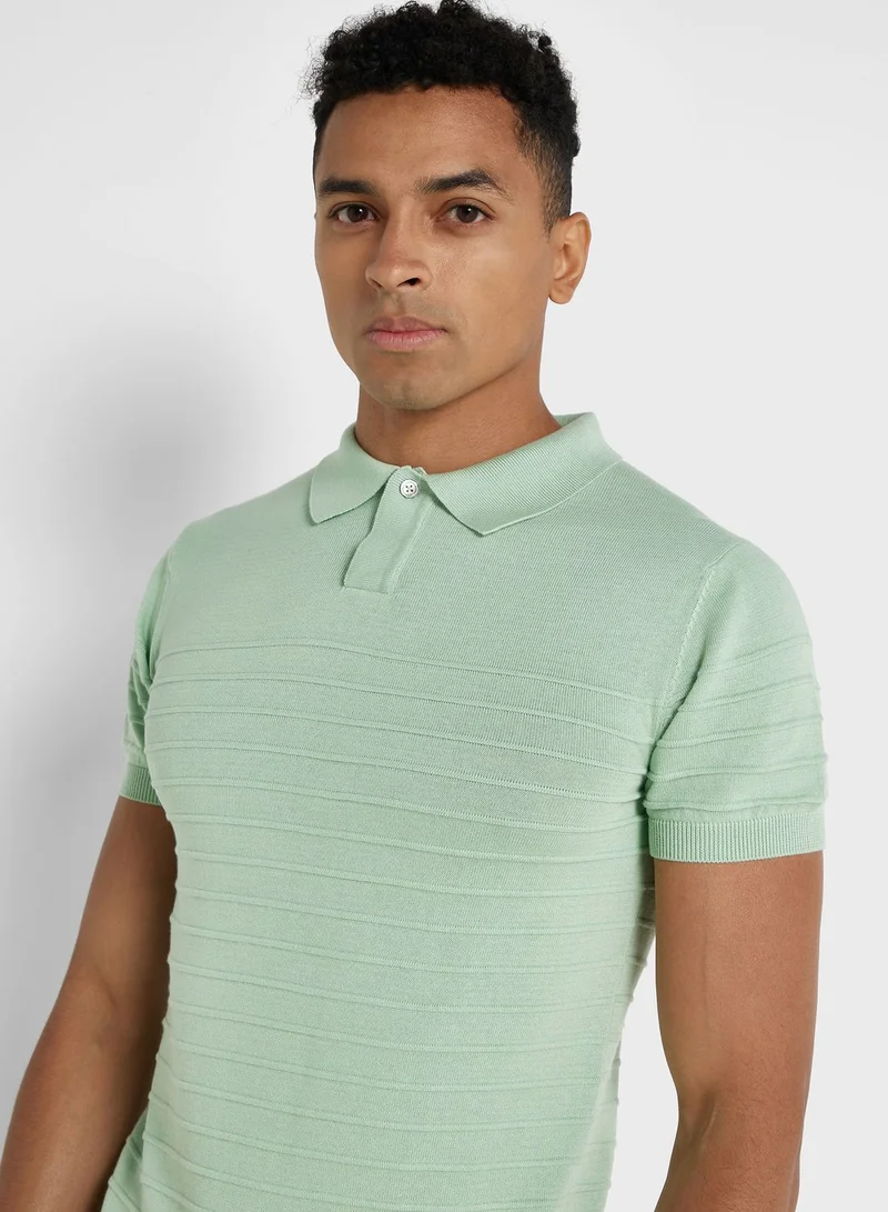 Robert Wood Knit Polo Shirt