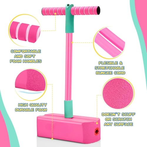 FOMQUAZLI Foam Pogo Jumper for Kids – Fun Indoor Outdoor Jump Toy with Squeaky Sounds, Safe Soft Foam Base & Handles, Exercise Balance & Coordination – Boys & Girls Active Play Gift - Image 2