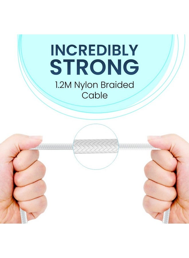 Portronics Konnect L 1.2M Fast Charging 3A Micro USB Cable with Charge & Sync Function (White) - Image 4