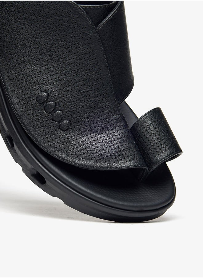 Le Confort - Mens Textured SlipOn Arabic Sandals with Toe Loop - Image 1