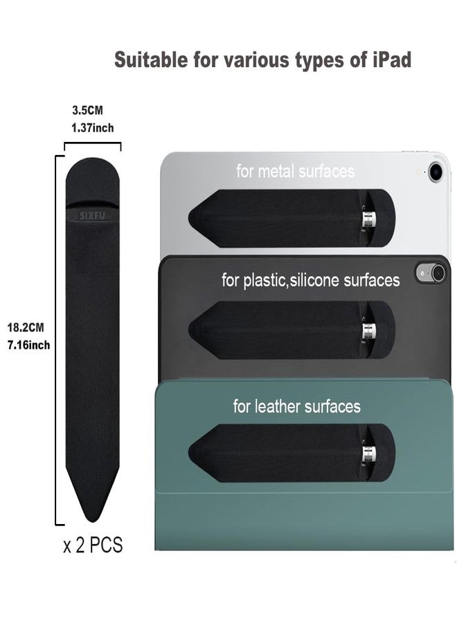 SIXFU Pencil Holder Compatible with Apple Pencil Pro/ 2nd Generation/ 1st Generation/USB-C Pencil, Adhesive Elastic Sleeve Pocket for iPad Pencil and Multiple Types Stylus Pen, 2Pack(Black) - Image 5