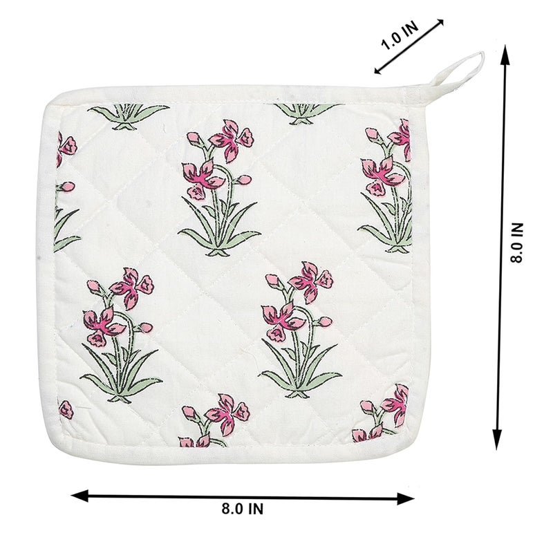 Texstylers Texstylers Pink White Oven Mitt and Pot Holder with Free 2 Pcs Kitchen Towels Bon Appetit Collection Free Size - Image 3