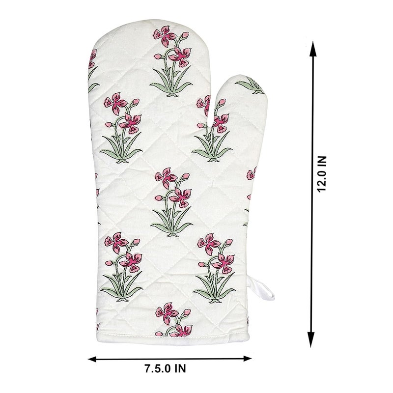 Texstylers Texstylers Pink White Oven Mitt and Pot Holder with Free 2 Pcs Kitchen Towels Bon Appetit Collection Free Size - Image 4
