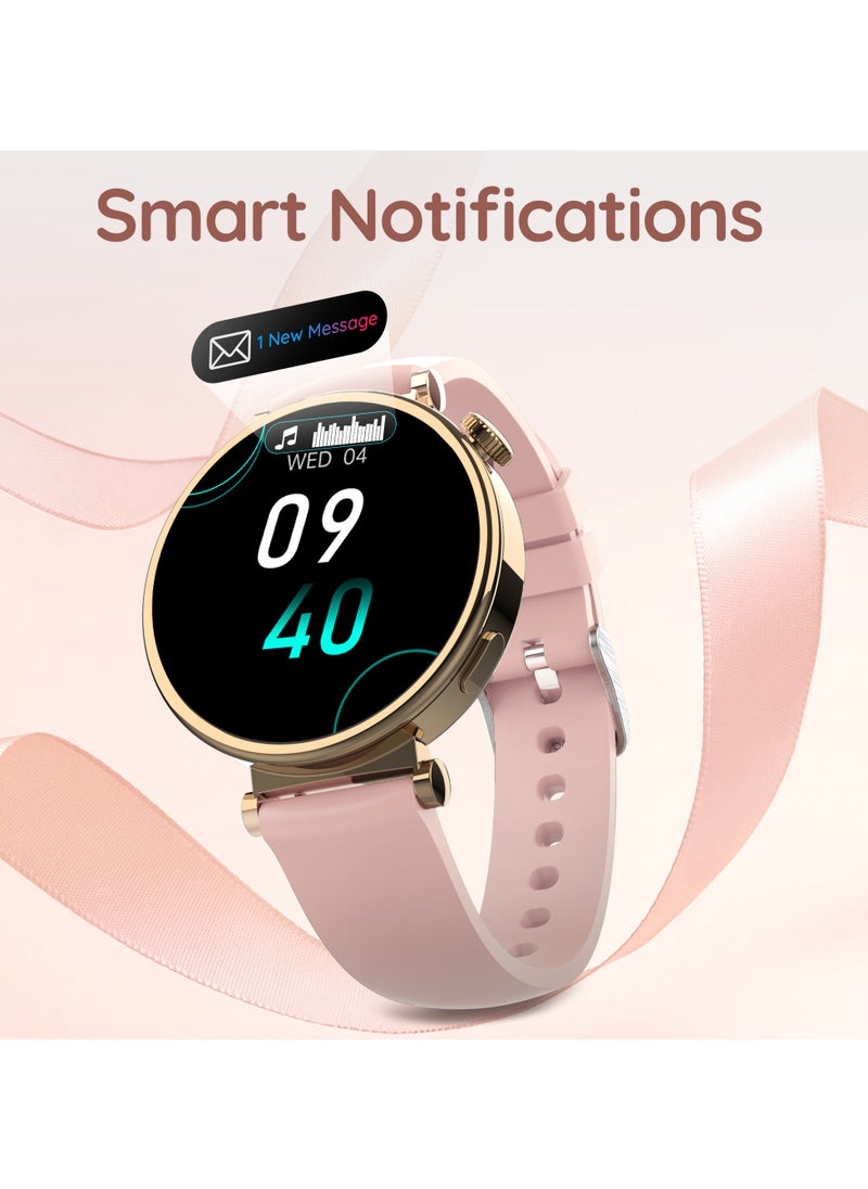 Pebble Vama Smart Watch for Women, 1.32" AMOLED Display, Bluetooth Calling, Always-On Display, Health Monitoring, Multiple Sports Modes, AI Voice Assistant, DIY Watch Faces, Ivory Gold  - Image 5