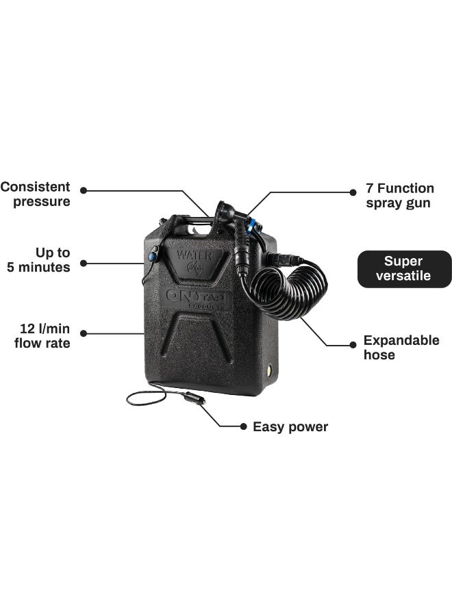 ARB Ontap Portable Shower 22L & 12V - Black Edition - 7 Spray Modes - Perfect for Camping & Beach - Image 5