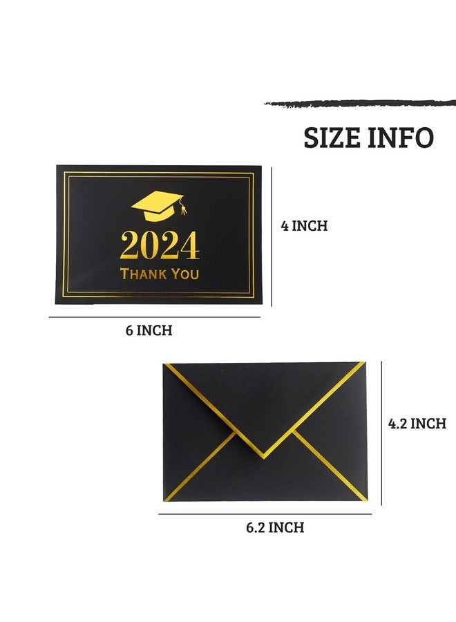 وينو بيبر 2024 بطاقات شكر للتخرج شديدة التحمل 24 قطعة بطاقات تخرج مقاس 4 × 6 بوصات بطاقات شكر للتخرج مع مغلفات لكلية المدرسة الثانوية - Image 3