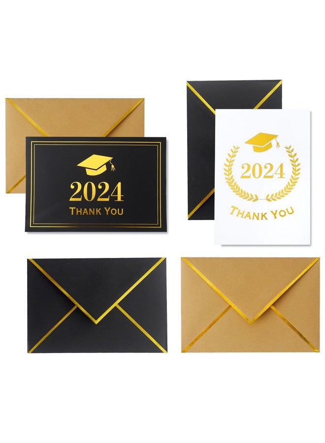 وينو بيبر 2024 بطاقات شكر للتخرج شديدة التحمل 24 قطعة بطاقات تخرج مقاس 4 × 6 بوصات بطاقات شكر للتخرج مع مغلفات لكلية المدرسة الثانوية - Image 1