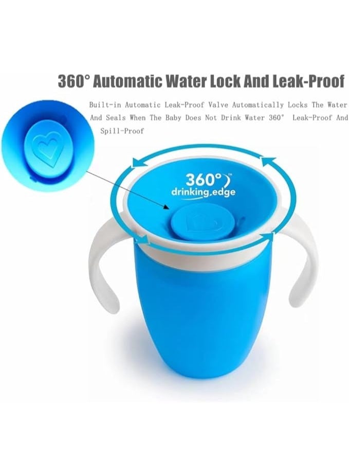 Cool Baby 360 Non-Leakage Baby Learning Drinking Cup For Infants Drinking Cup For Children Anti-Choking Water Cup For Children Silicone With Handle Large Diameter(Blue-Green) - Image 2