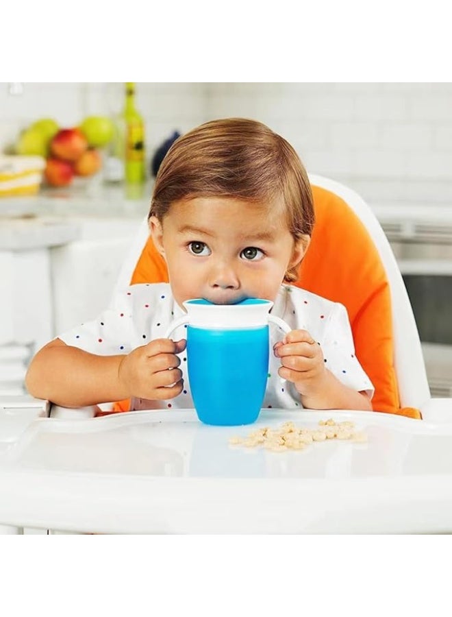 Cool Baby 360 Non-Leakage Baby Learning Drinking Cup For Infants Drinking Cup For Children Anti-Choking Water Cup For Children Silicone With Handle Large Diameter(Blue-Green) - Image 4