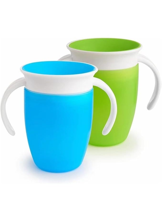 Cool Baby 360 Non-Leakage Baby Learning Drinking Cup For Infants Drinking Cup For Children Anti-Choking Water Cup For Children Silicone With Handle Large Diameter(Blue-Green) - Image 1