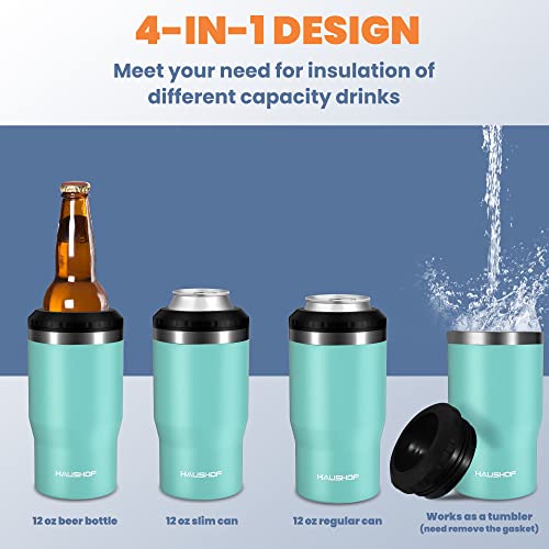 HAUSHOF 4 in 1 Insulated Stainless Steel Can Insulator, Fits Standard & Slim 12 oz Cans|Beer Bottles, Perfect for Outdoors - Image 3