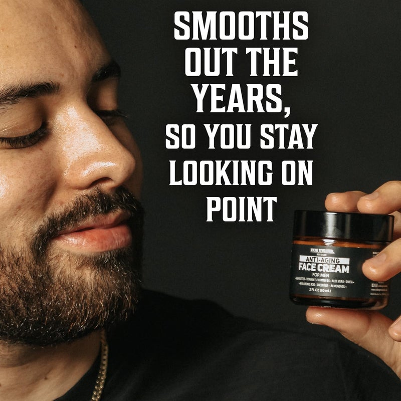 Viking Revolution Mens Anti Aging Face Cream - Mens Face Moisturizer for Men with Hyaluronic Acid, Aloe Vera, Vitamin E - Wrinkle Cream for Men with Vitamin B5, Green Tea (2 Fl Oz) - Image 5