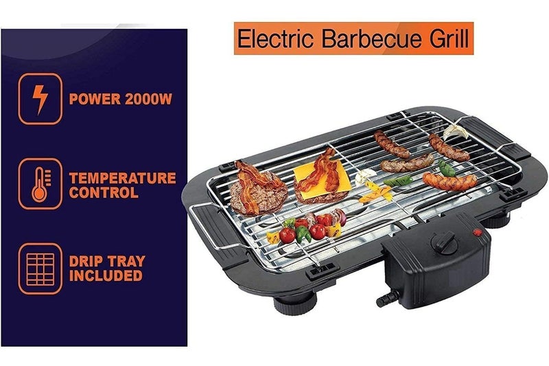 Harions Electric Barbecue Grill 2000W Tandoori Maker Adjustable Temperature Control Indoor, Outdoor Smokeless Barbeque Grill (Black-46 x 34 x 5 cm) - Image 3