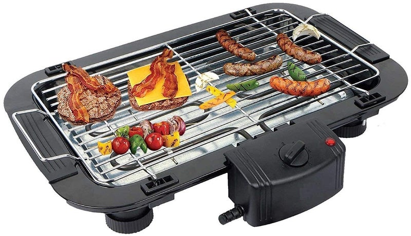 Harions Electric Barbecue Grill 2000W Tandoori Maker Adjustable Temperature Control Indoor, Outdoor Smokeless Barbeque Grill (Black-46 x 34 x 5 cm) - Image 1
