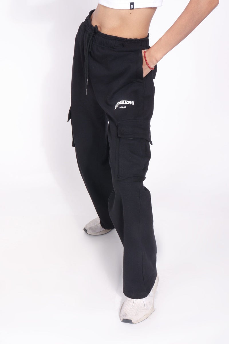 Bonkers Corner Black Utility Straight Fit Pant for Women's - Image 3