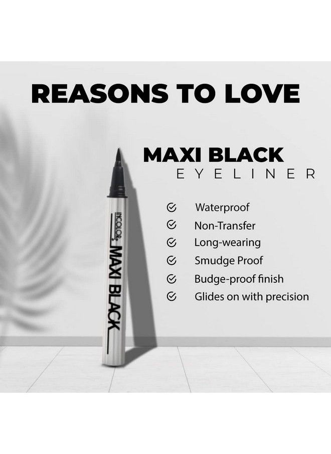 INCOLOR - Maxi Long Lasting Smudge Proof Sketch Pen Eyeliner For Women 2 Gram Black - Image 1