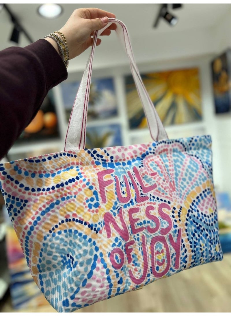 Waterproof beach tote bag with a makeup clutch—a large gabardine beach bag with high-quality double-sided printing, perfect for travel and summer vacations - Image 2