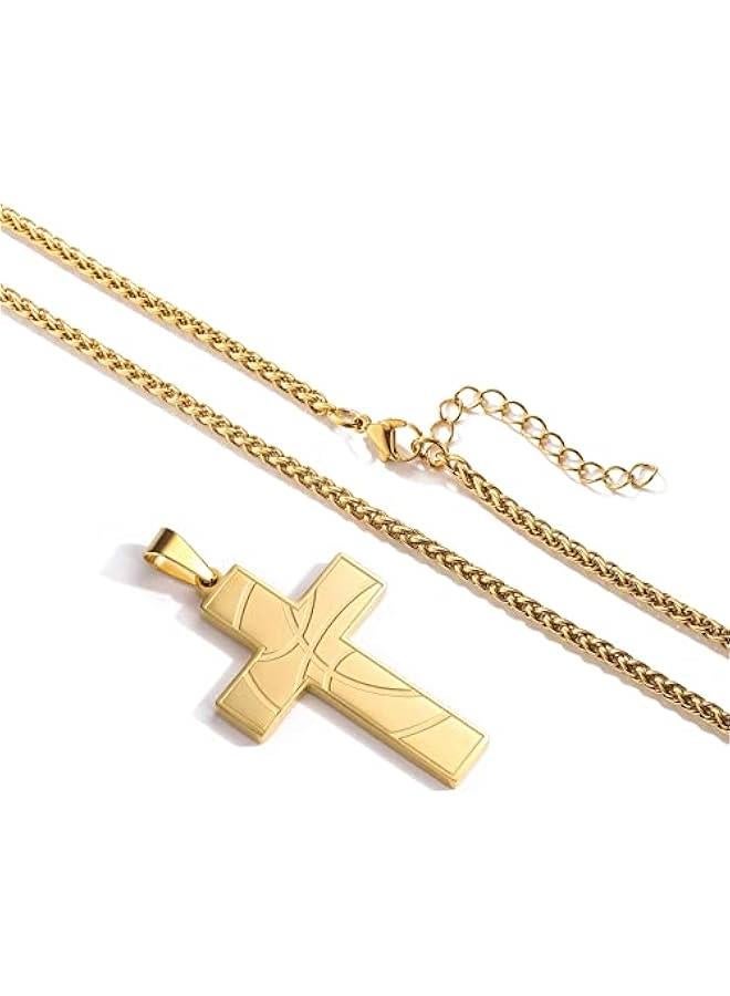 Arabest Basketball Cross Necklace for Boys Men, Stainless Steel Bible Verse Pendant Chain, Christian Religious Jewelry Gifts for Son Teen Boys - Image 4