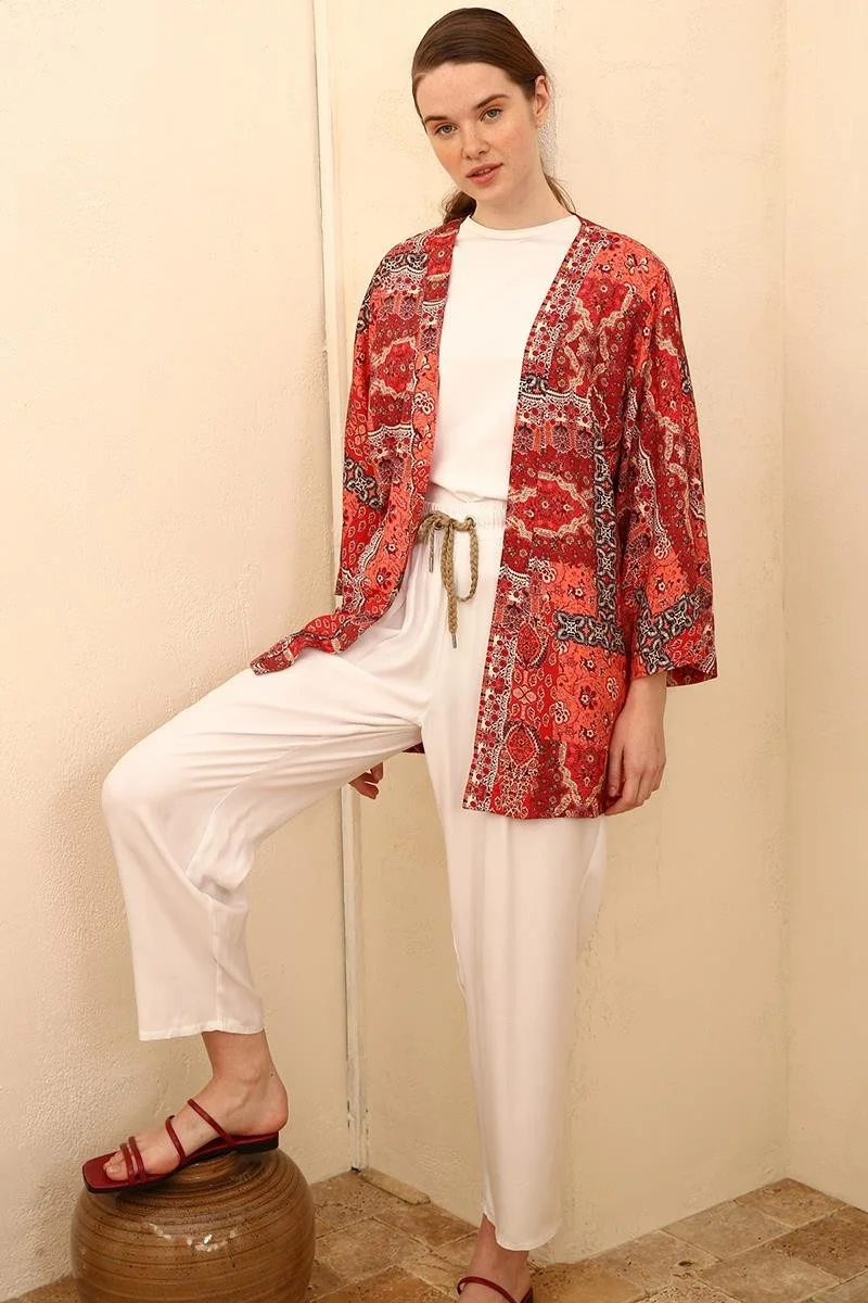 Allday White-Elastic Waist Wide Leg Trousers