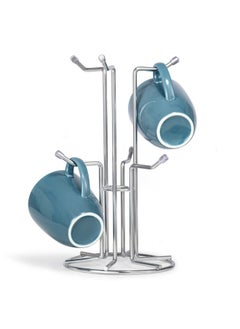Mug Holder For Large Cup Countertop Mug Tree With 6 Hooks Metal Free Standing Coffee Cup Holder Stand For Easy Pick And Place Tea Rack Cup Tree Holder For Large Size Mugs