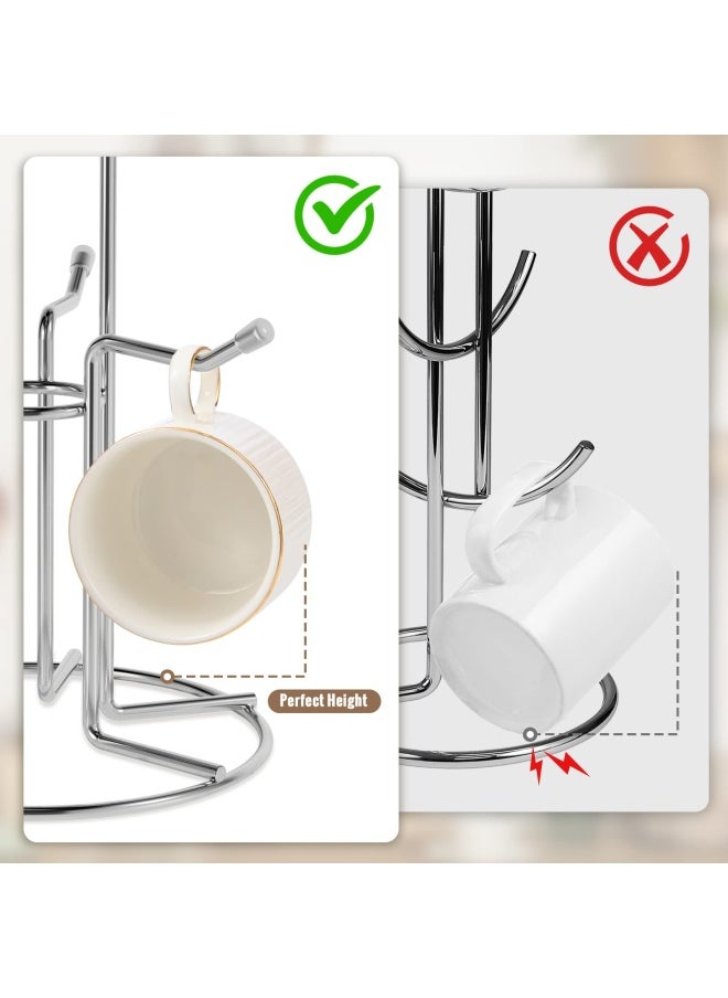 HULISEN - Mug Holder For Large Cup Countertop Mug Tree With 6 Hooks Metal Free Standing Coffee Cup Holder Stand For Easy Pick And Place Tea Rack Cup Tree Holder For Large Size Mugs - Image 1
