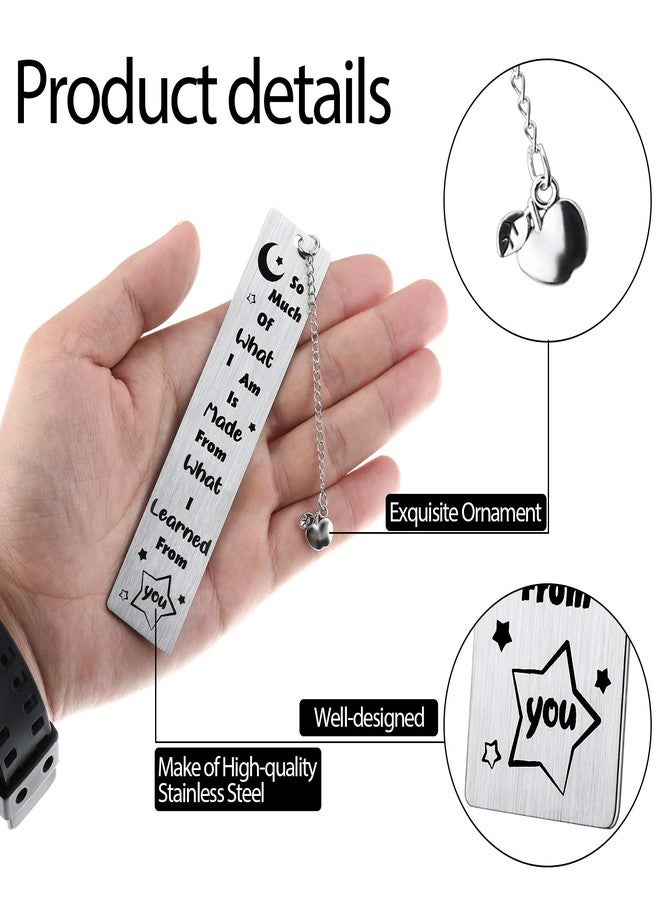 Zonon 4 Pcs Metal Bookmarks End of Year Teacher Gifts Graduation Book Page Marker with Pendants Thank You Gifts for Teacher Appreciation Women Instructor Birthday Reading Lovers Office(Stylish Style) - Image 3