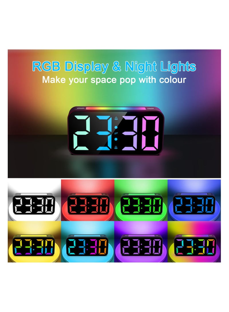 Digital Alarm Clock with Night Light, Alarm Clocks Bedside, Large LED Display, Full Range Brightness, Snooze, 12/24H, Loud Alarm Clocks for Heavy Sleepers, Bedside Alarm Clock for Kids, Seniors  - Image 3