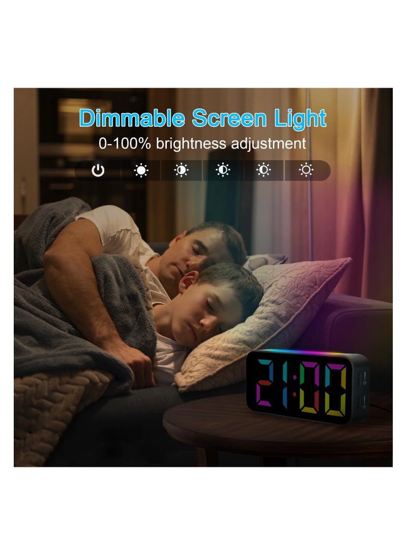 Digital Alarm Clock with Night Light, Alarm Clocks Bedside, Large LED Display, Full Range Brightness, Snooze, 12/24H, Loud Alarm Clocks for Heavy Sleepers, Bedside Alarm Clock for Kids, Seniors  - Image 2
