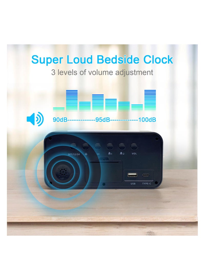Digital Alarm Clock with Night Light, Alarm Clocks Bedside, Large LED Display, Full Range Brightness, Snooze, 12/24H, Loud Alarm Clocks for Heavy Sleepers, Bedside Alarm Clock for Kids, Seniors  - Image 5