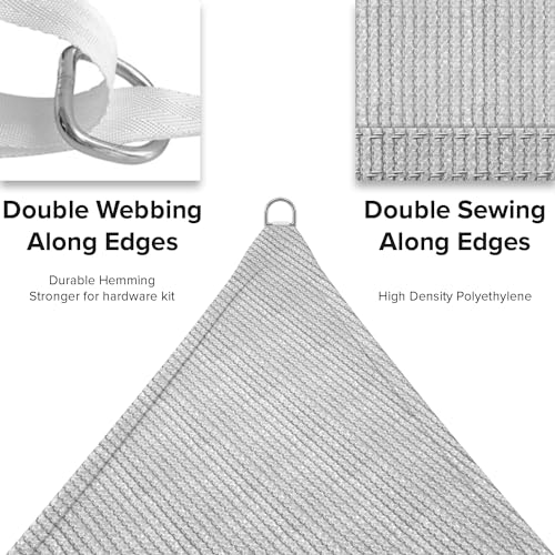 INFRANGE 8' x 8' Rectangle Sun Shade Sails Canopy UV Block for Patio Deck Pergola Yard Lawn Outdoor Activities (Gray) - Image 4