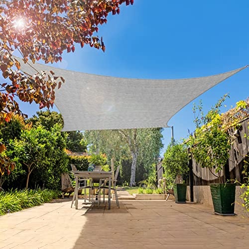 INFRANGE 8' x 8' Rectangle Sun Shade Sails Canopy UV Block for Patio Deck Pergola Yard Lawn Outdoor Activities (Gray) - Image 2