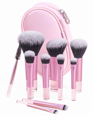 10 Pcs Mini Makeup Brush Travel Size Set With Brush Pouch, Portable Small Full Complete Function Cosmetic Brushes Kit for Women and Girls On the Go (Pink) - pzsku/Z5E0E2B2F7ECE64217BF0Z/45/_/1744137755/2a152250-4f3f-4d57-bfa3-9afda2e8225a