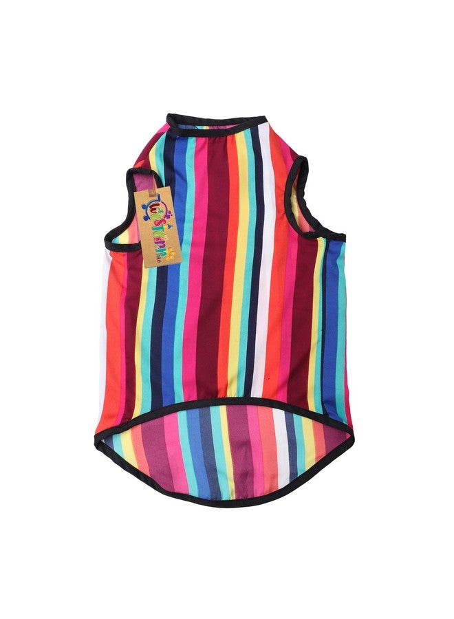 Western Era Funky Soft Cotton Dog T-Shirt | Comfortable & Breathable Dog Clothing | Sleeveless Vest Puppy Outfit |(Color Strips) (Xlarge) (26Inches) - Image 5
