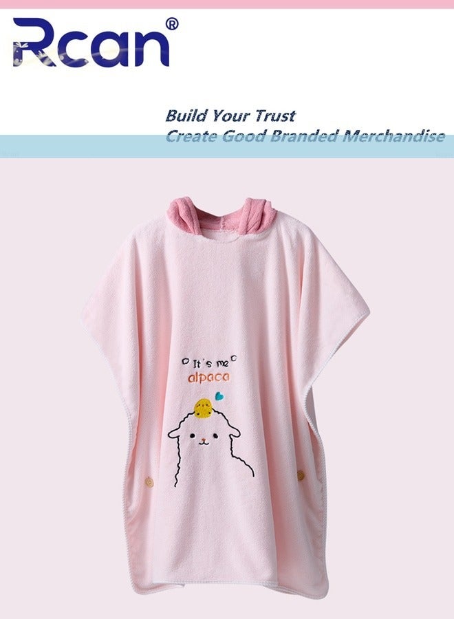 ركان منشفة بغطاء للرأس للأطفال من عمر 1 إلى 6 سنوات للجنسين كبيرة وناعمة وفائقة الامتصاص، رداء حمام للشاطئ، منشفة حمام من القطن الناعم على شكل حيوانات، مقاس 27.6 بوصة × 55.1 بوصة - Image 2