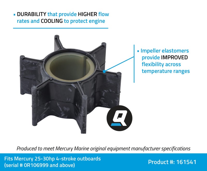 Quicksilver 8M0214912 Water Pump Impeller for Mercury 25-30hp 4-Stroke Outboards - Image 2