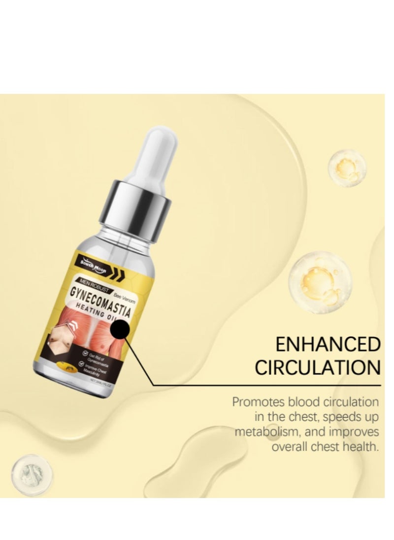 SOUTH MOON - Men Bee Venom Gynecomastia Heating Oil, ,Gynecomastia Tightening Oil for Men, Men Contouring Treatment Oil - Image 1