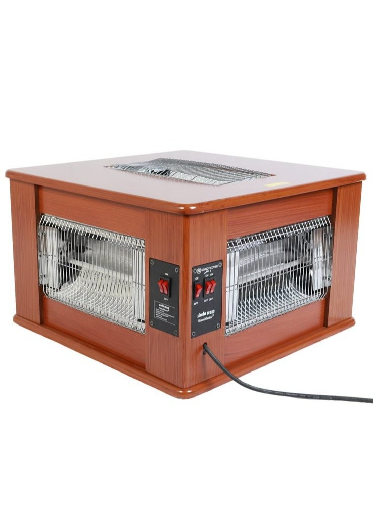 Electric heater with wheels, 2400 watts power, large electric heater featuring 4 side lamps with temperature control switches and an overheat protection feature from Home Master. - pzsku/Z5E0E4A0C7F398DEDB492Z/45/_/1733976018/9d8d807e-1da7-44b6-8a4b-b8b60ca29d40