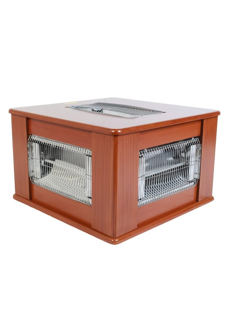 Electric heater with wheels, 2400 watts power, large electric heater featuring 4 side lamps with temperature control switches and an overheat protection feature from Home Master. - pzsku/Z5E0E4A0C7F398DEDB492Z/45/_/1733976109/be7d2712-a287-43d3-a7c9-5e5b5e4f6b44