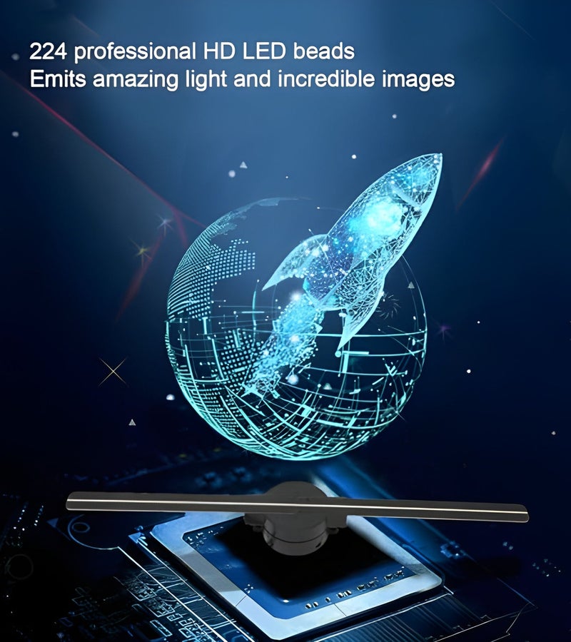 42cm 3D Holographic Fan LED Display – Ultra HD Floating Projection for Stunning Visuals, 4K Imaging, Bluetooth Audio & Multi-Scene Use – Mall, Cinema, Office, Home - Image 3