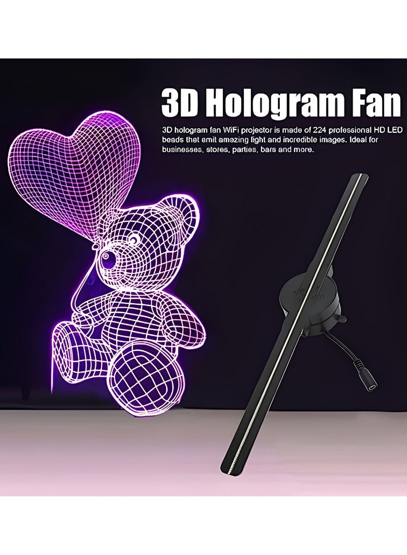 42cm 3D Holographic Fan LED Display – Ultra HD Floating Projection for Stunning Visuals, 4K Imaging, Bluetooth Audio & Multi-Scene Use – Mall, Cinema, Office, Home - Image 1