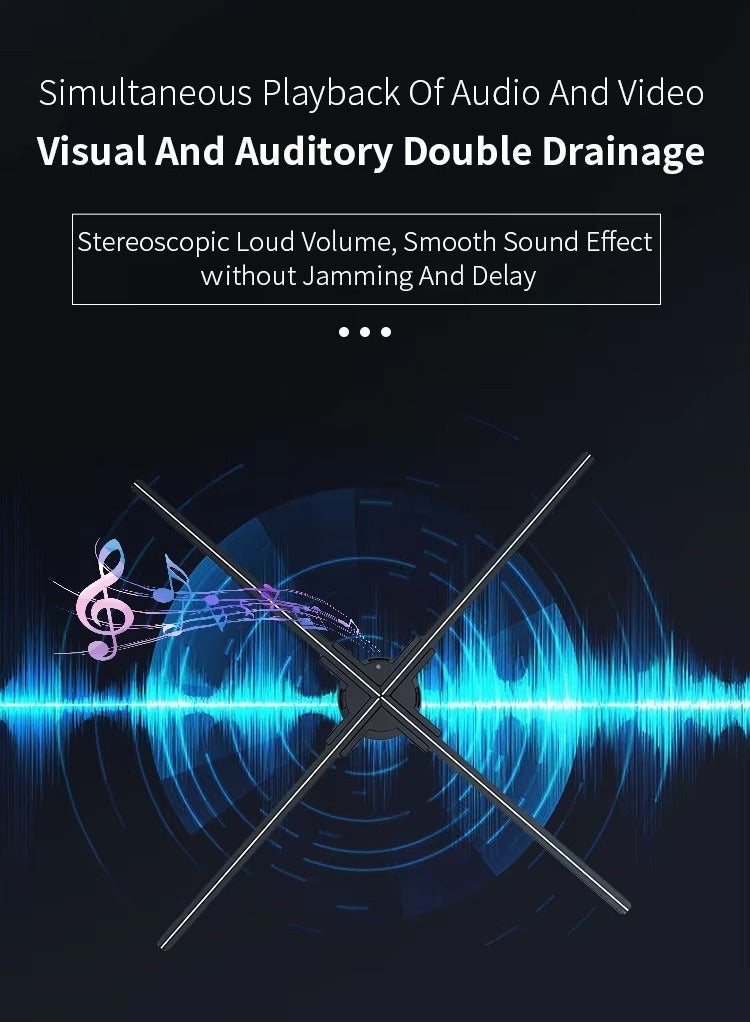 42cm 3D Holographic Fan LED Display – Ultra HD Floating Projection for Stunning Visuals, 4K Imaging, Bluetooth Audio & Multi-Scene Use – Mall, Cinema, Office, Home - Image 5