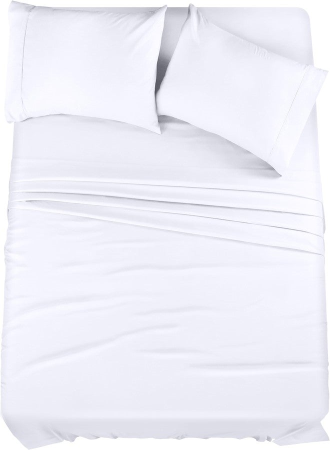 Utopia Bedding California King Sheet Set - 4 Piece Bed Sheets for Cal King Size Bed, Soft and Breathable Microfiber, Includes 1 Fitted Sheet, 1 Flat Sheet and 2 Pillowcases (White) - Image 1