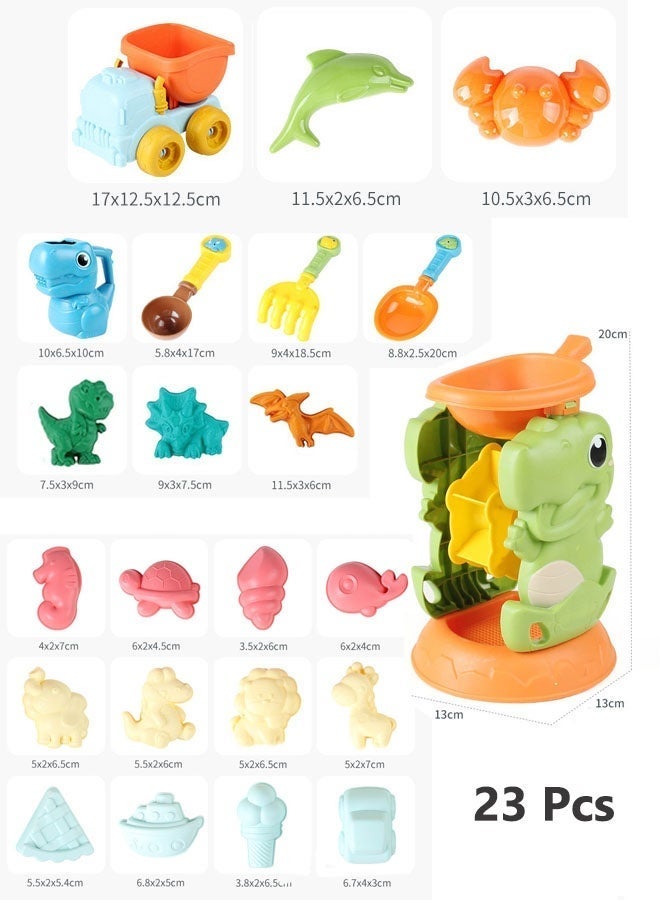 Beach Toys Set, Beach Toys,Sand Molds Kids Beach Toys Beach Sand Pails for Beach Travel, Sand Toys for Kids and Toddlers Beach Cart and Shovels Set,Hourglass Ferris Wheel with Sand Molds,  Travel Sand Toys for Beach, Sandbox Toys for Toddlers Kids Girls Age 3-10 - Image 2
