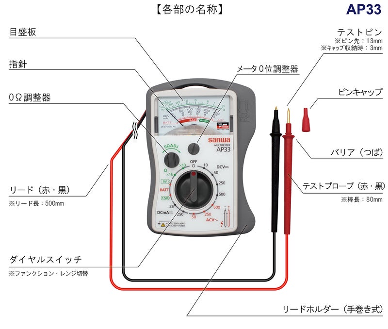 Trusco Sanwa AP-33 Analog MultimeterGENUINE - Image 4