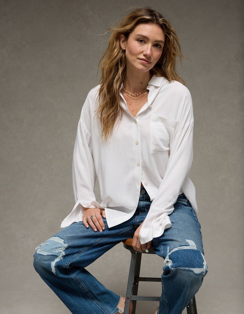 American Eagle AE Go Big Oversized Shirt - Image 1