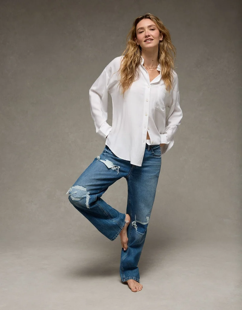 American Eagle  AE Go Big Oversized Shirt for Women | Best Price UAE